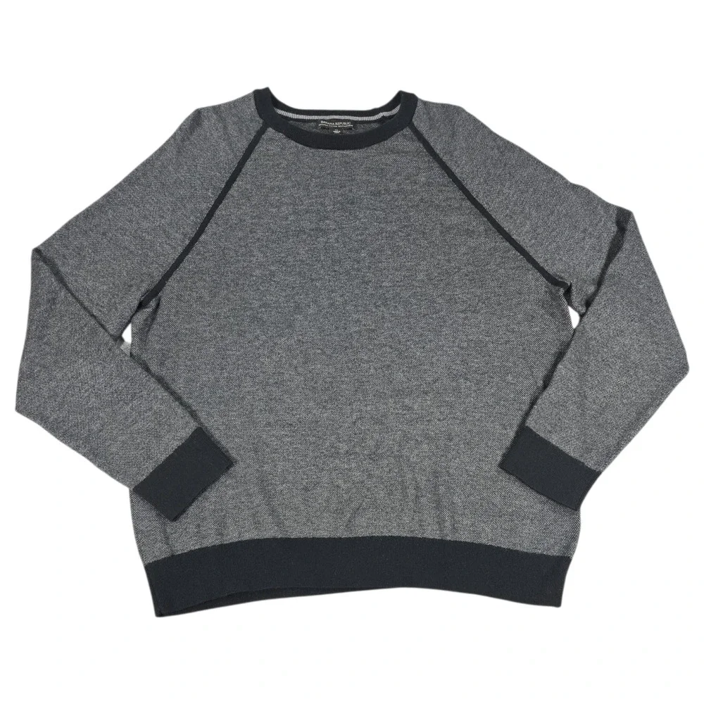 Banana Republic Men XL Dark Gray Pima Cotton Cashmere Blend Sweater Pullover EUC